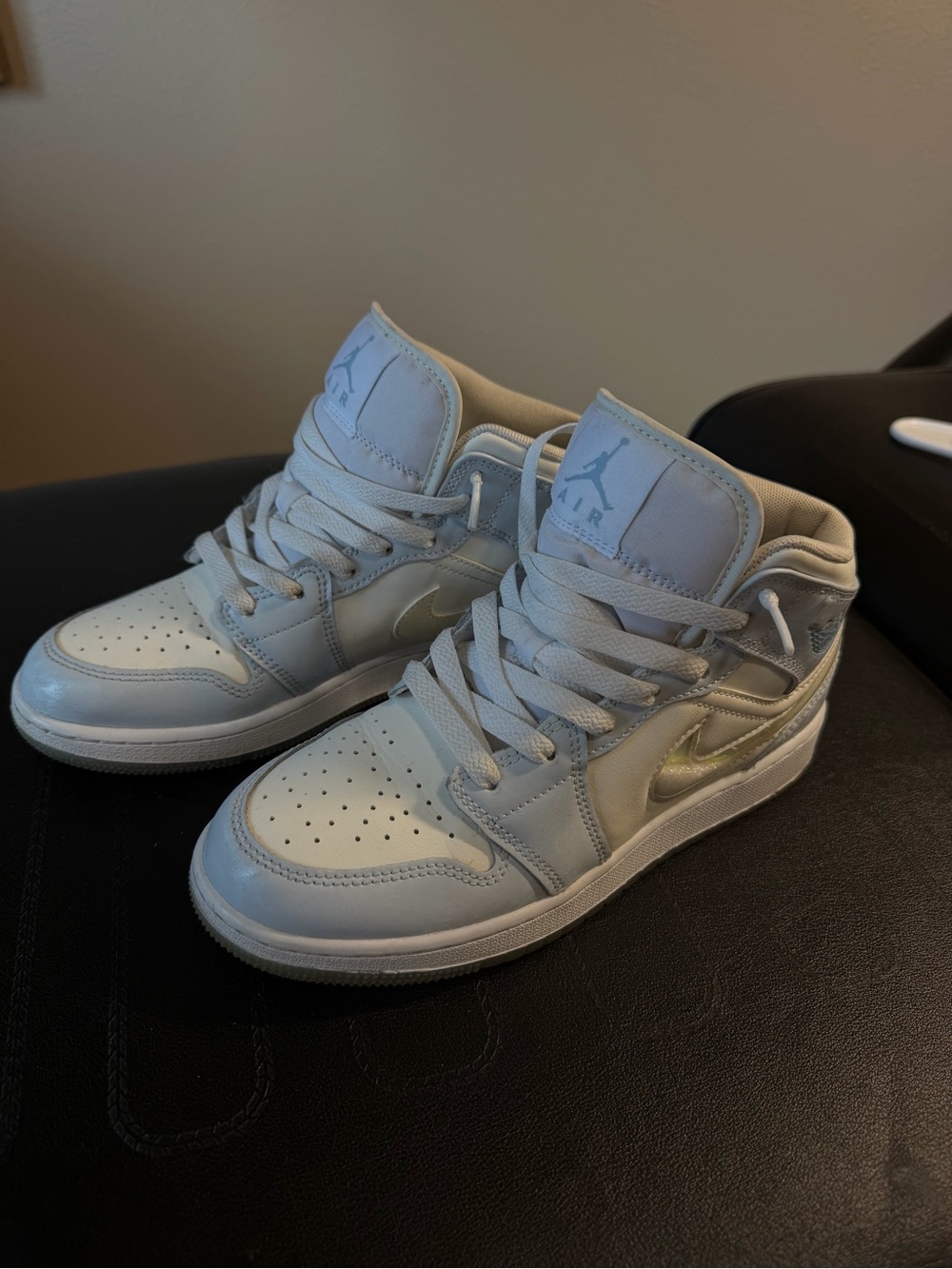 Nike White Air Jordan Mid-Top Sneakers